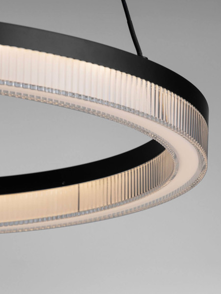Nova Luce LED Pendelleuchte Lonela dimmbar 25W warmweiss 3000K Schwarz Aluminium Ø60cm 9695503