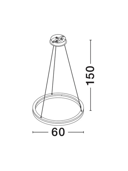 Nova Luce LED Pendelleuchte Lonela dimmbar 25W warmweiss 3000K Schwarz Aluminium Ø60cm 9695503