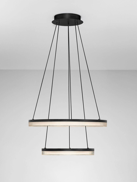 Nova Luce LED Pendelleuchte Lonela dimmbar 46W warmweiss 3000K Schwarz Aluminium Ø60cm 9695504