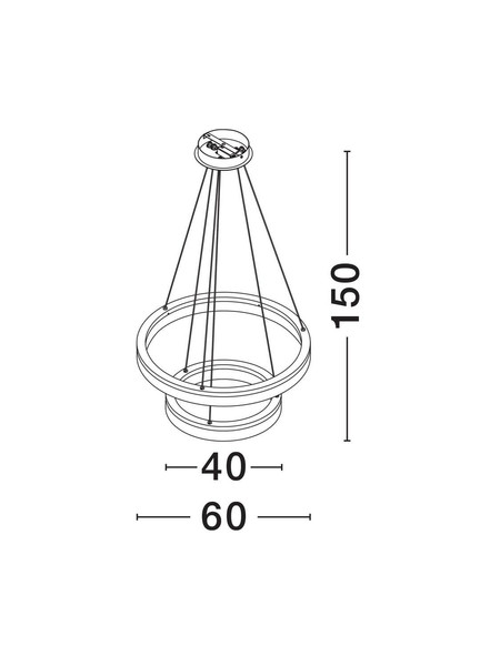 Nova Luce LED Pendelleuchte Lonela dimmbar 46W warmweiss 3000K Schwarz Aluminium Ø60cm 9695504
