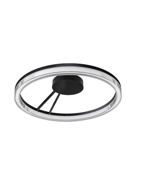 Nova Luce LED Deckenleuchte Lonela dimmbar 28W warmweiss 3000K Schwarz Aluminium Ø60cm 9695508