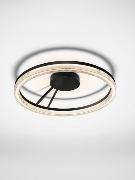 Nova Luce LED Deckenleuchte Lonela dimmbar 28W warmweiss 3000K Schwarz Aluminium Ø60cm 9695508