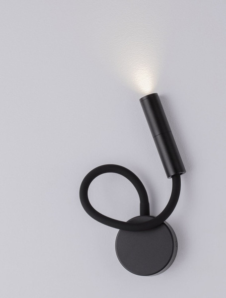 Nova Luce LED Wandleuchte Sonica 6W warmweiss 3000K Schwarz Aluminium Ø8,5cm 9701620