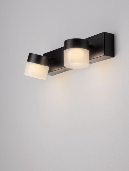 Nova Luce LED Wandleuchte Teko schwenkbar 11W warmweiss 3000K IP44 Schwarz Aluminium 25x11cm 9701622