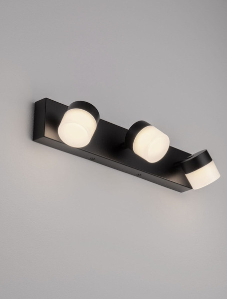 Nova Luce LED Wandleuchte Teko schwenkbar 17W warmweiss 3000K IP44 Schwarz Aluminium 36x11cm 9701623