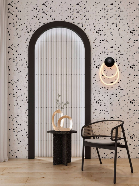 Nova Luce LED Wandleuchte Ilane 17W warmweiss 3000K Schwarz Stahl Ø32cm 9780100