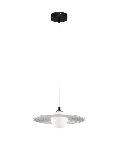 Nova Luce Pendelleuchte Reflet G9 Schwarz Weiß Stahl Ø30cm 9780104