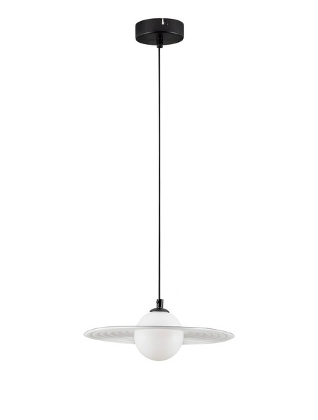 Nova Luce Pendelleuchte Reflet G9 Schwarz Weiß Stahl Ø30cm 9780104