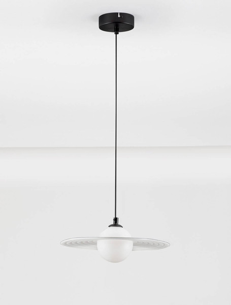 Nova Luce Pendelleuchte Reflet G9 Schwarz Weiß Stahl Ø30cm 9780104