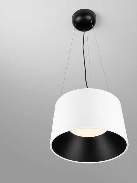 Nova Luce LED Pendelleuchte Atil 24W warmweiss 3000K Weiß Schwarz Aluminium Ø35cm 9870014