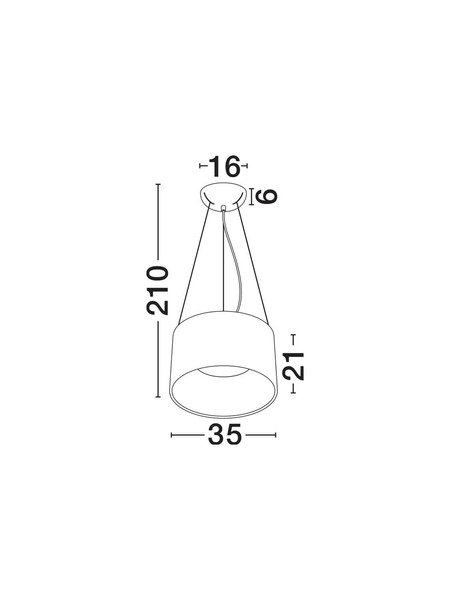 Nova Luce LED Pendelleuchte Atil 24W warmweiss 3000K Weiß Schwarz Aluminium Ø35cm 9870014