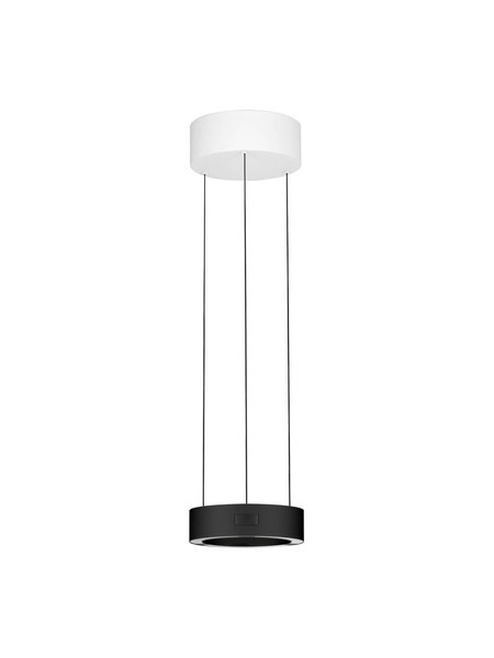Nova Luce LED Pendelleuchte Afi dimmbar 24W warmweiss 3000K Bewegungsmelder Schwarz Stahl Aluminium Ø20cm 9870016