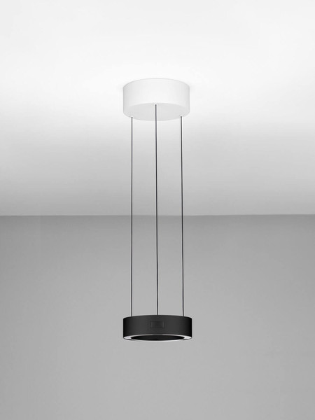 Nova Luce LED Pendelleuchte Afi dimmbar 24W warmweiss 3000K Bewegungsmelder Schwarz Stahl Aluminium Ø20cm 9870016