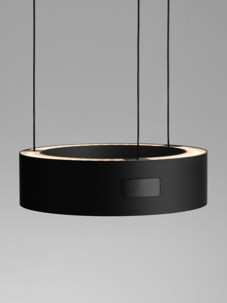 Nova Luce LED Pendelleuchte Afi dimmbar 24W warmweiss 3000K Bewegungsmelder Schwarz Stahl Aluminium Ø20cm 9870016