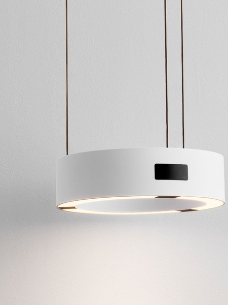 Nova Luce LED Pendelleuchte Afi dimmbar 24W warmweiss 3000K Bewegungsmelder Weiß Stahl Aluminium Ø20cm 9870017