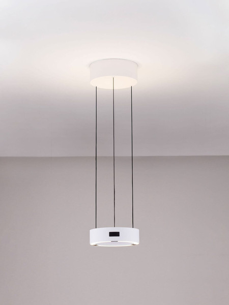 Nova Luce LED Pendelleuchte Afi dimmbar 24W warmweiss 3000K Bewegungsmelder Weiß Stahl Aluminium Ø20cm 9870017