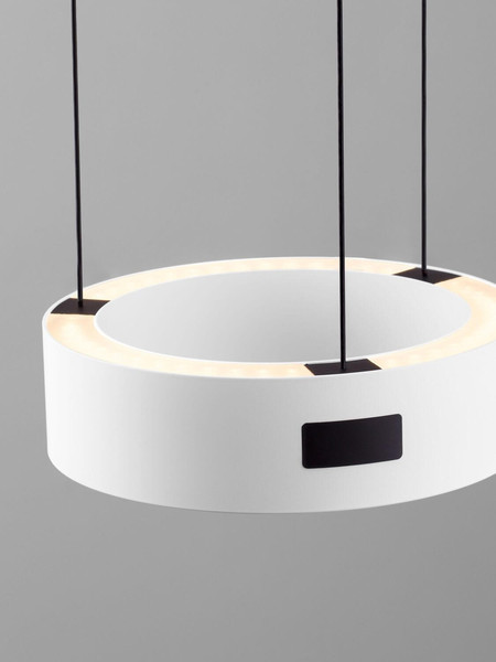 Nova Luce LED Pendelleuchte Afi dimmbar 24W warmweiss 3000K Bewegungsmelder Weiß Stahl Aluminium Ø20cm 9870017