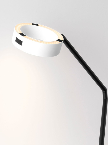 Nova Luce LED Tischleuchte Afi schwenkbar dimmbar 23W warmweiss 3000K Bewegungsmelder Weiß Stahl Aluminium Ø25cm 9870019