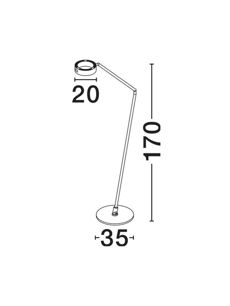Nova Luce LED Stehleuchte Afi schwenkbar dimmbar 23W warmweiss 3000K Bewegungsmelder Schwarz Stahl Aluminium 170cm 9870021