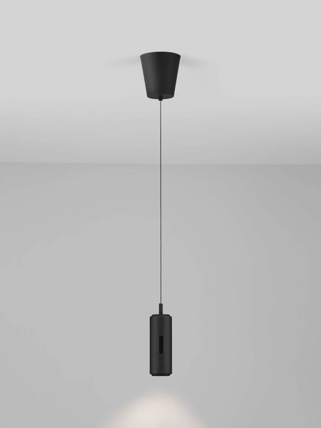 Nova Luce LED Pendelleuchte Holm dimmbar 12W warmweiss 3000K Bewegungsmelder Schwarz Stahl Aluminium Ø13cm 9870022