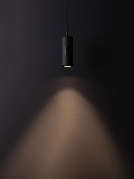 Nova Luce LED Pendelleuchte Holm dimmbar 12W warmweiss 3000K Bewegungsmelder Schwarz Stahl Aluminium Ø13cm 9870022