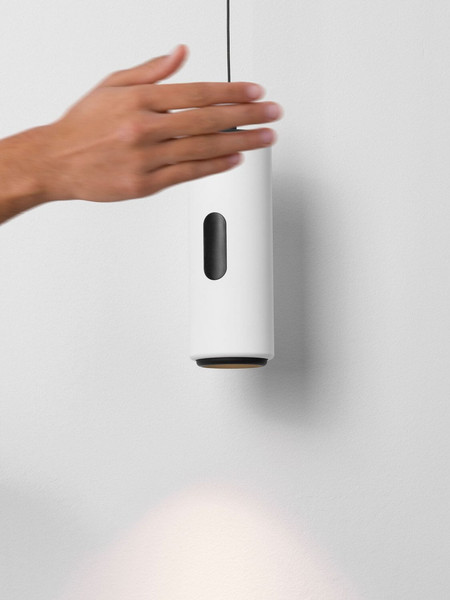 Nova Luce LED Pendelleuchte Holm dimmbar 12W warmweiss 3000K Bewegungsmelder Weiß Stahl Aluminium Ø13cm 9870023