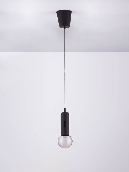 Nova Luce LED Pendelleuchte Chronos dimmbar 11W warmweiss 3000K Bewegungsmelder Schwarz Aluminium Ø13cm 9870024