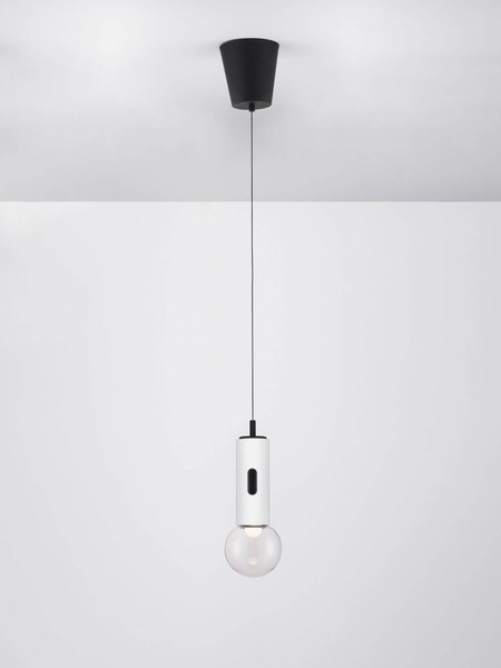 Nova Luce LED Pendelleuchte Chronos dimmbar 11W warmweiss 3000K Bewegungsmelder Weiß Aluminium Ø13cm 9870025