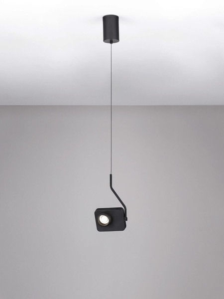 Nova Luce LED Pendelleuchte Kedros schwenkbar dimmbar 9W warmweiss 3000K Schwarz Stahl Aluminium 14x11cm 9870030