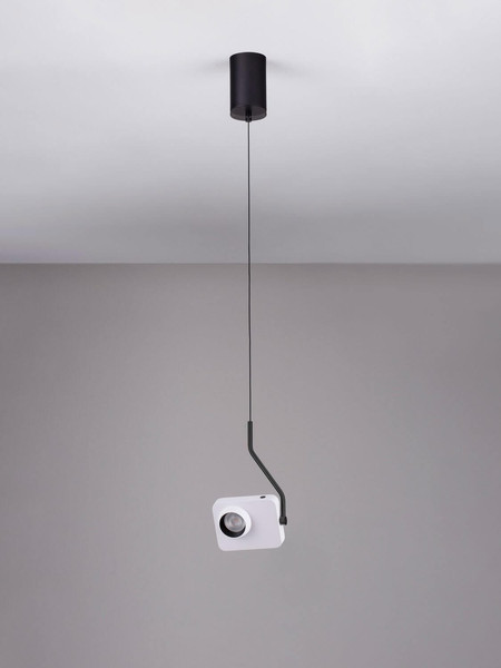 Nova Luce LED Pendelleuchte Kedros schwenkbar dimmbar 9W warmweiss 3000K Weiß Stahl Aluminium 14x11cm 9870031