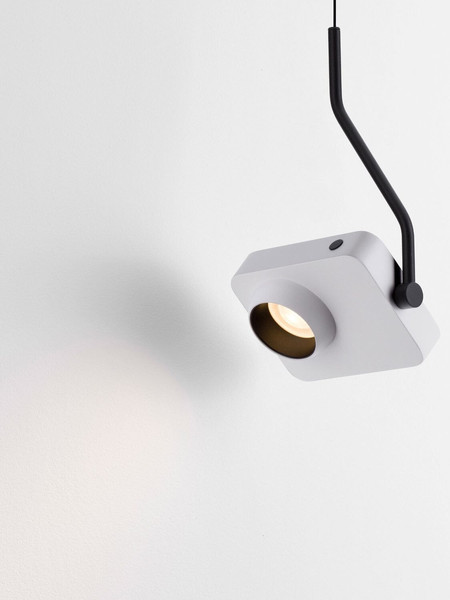 Nova Luce LED Pendelleuchte Kedros schwenkbar dimmbar 9W warmweiss 3000K Weiß Stahl Aluminium 14x11cm 9870031