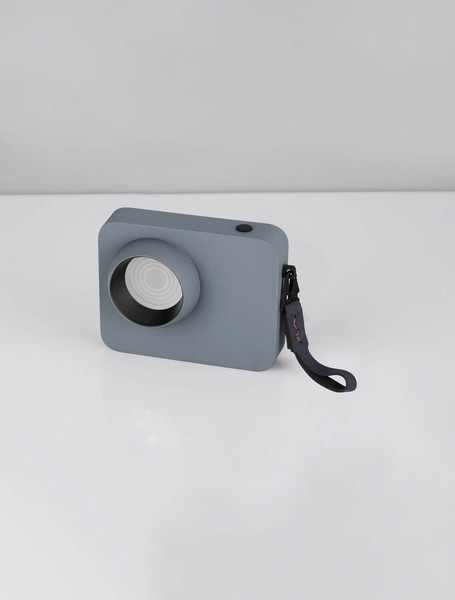 Nova Luce LED Tischleuchte Kedros dimmbar 3W warmweiss 3000K Blaugrau Stahl Aluminium 14x11cm 9870039