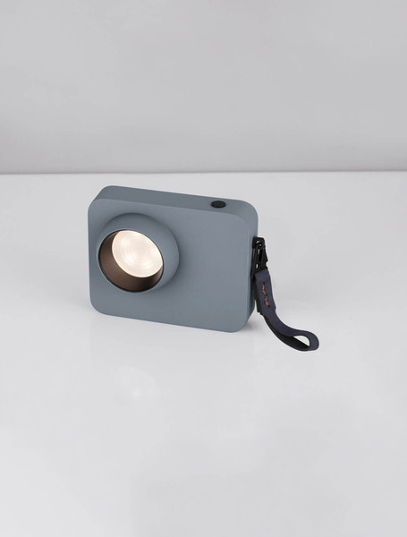 Nova Luce LED Tischleuchte Kedros dimmbar 3W warmweiss 3000K Blaugrau Stahl Aluminium 14x11cm 9870039