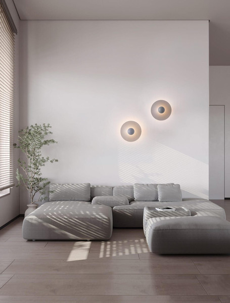 Nova Luce LED Wandleuchte Edem 9W warmweiss 3000K Blaugrau Stahl Aluminium Ø25cm 9870051