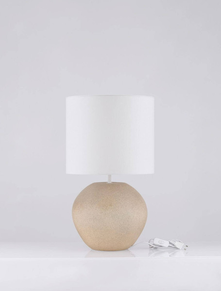 Nova Luce Tischleuchte Mizu E27 Creme Weiß Gips Ø35cm 9919102