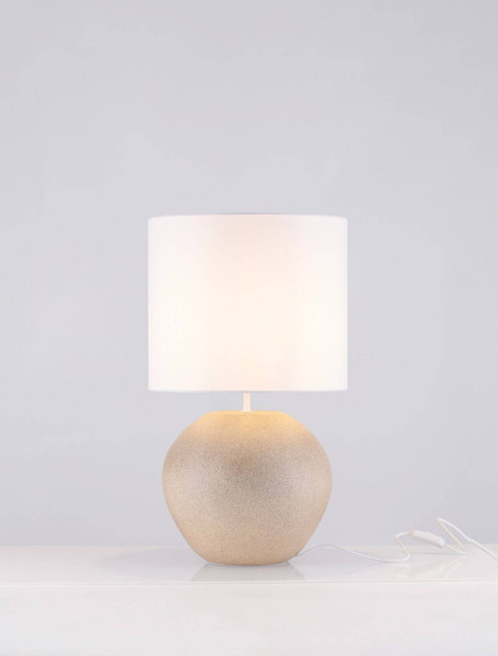 Nova Luce Tischleuchte Mizu E27 Creme Weiß Gips Ø35cm 9919102