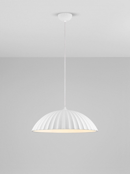 Nova Luce Pendelleuchte Ammos E27 Weiß Beton Ø50cm 9919114