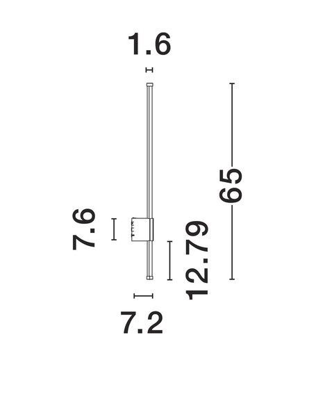 Nova Luce LED Außen-Wandleuchte Ridge 12W warmweiss 3000K IP65 salzwasserfest Weiß Aluminium 65x8cm 9923405