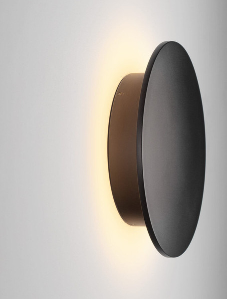 Nova Luce LED Außen-Wandleuchte Copper 16W warmweiss 3000K IP65 salzwasserfest Schwarz Aluminium Ø30cm 9923418