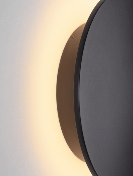 Nova Luce LED Außen-Wandleuchte Copper 16W warmweiss 3000K IP65 salzwasserfest Schwarz Aluminium Ø30cm 9923418