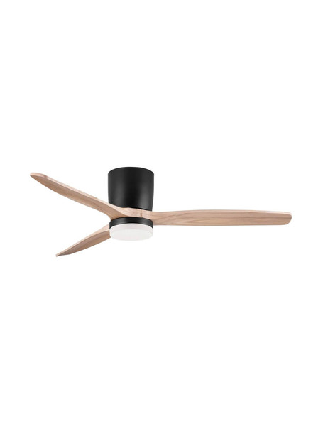 Nova Luce LED Deckenventilator Aloa 18W CCT warm-/neutral-/tageslichtweiss 3000/4000/6500K Schwarz Holz Metall Ø132cm 9952371