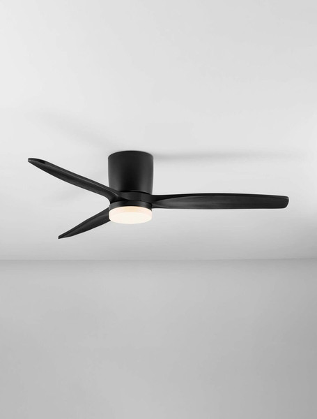 Nova Luce LED Deckenventilator Aloa 18W CCT warm-/neutral-/tageslichtweiss 3000/4000/6500K Schwarz Metall Holz Ø132cm 9952372