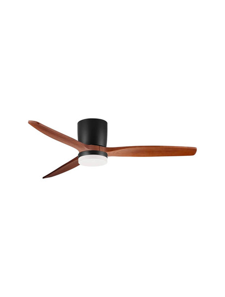 Nova Luce LED Deckenventilator Aloa 18W CCT warm-/neutral-/tageslichtweiss 3000/4000/6500K Schwarz Dunkelholz Metall Holz Ø132cm 9952374