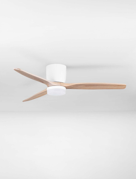 Nova Luce LED Deckenventilator Aloa 18W CCT warm-/neutral-/tageslichtweiss 3000/4000/6500K Weiß Holz Metall Ø132cm 9952376