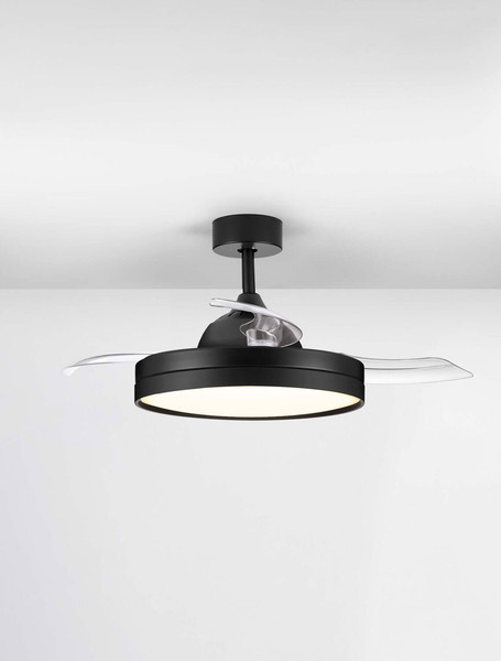 Nova Luce LED Deckenventilator Nevma 36W CCT warm-/neutral-/tageslichtweiss 3000/4000/6500K Schwarz Metall Ø107cm 9952377