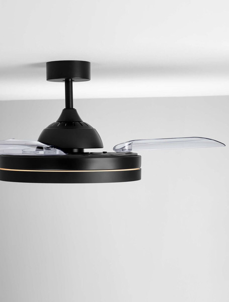 Nova Luce LED Deckenventilator Nevma 36W CCT warm-/neutral-/tageslichtweiss 3000/4000/6500K Schwarz Metall Ø107cm 9952377