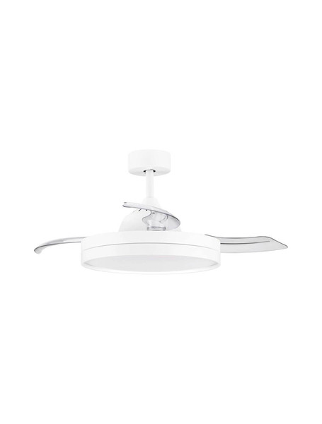 Nova Luce LED Deckenventilator Nevma 36W CCT warm-/neutral-/tageslichtweiss 3000/4000/6500K Weiß Metall Ø107cm 9952378