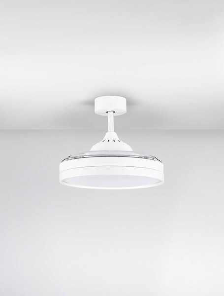 Nova Luce LED Deckenventilator Nevma 36W CCT warm-/neutral-/tageslichtweiss 3000/4000/6500K Weiß Metall Ø107cm 9952378