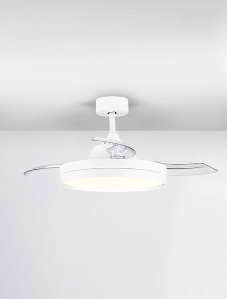Nova Luce LED Deckenventilator Nevma 36W CCT warm-/neutral-/tageslichtweiss 3000/4000/6500K Weiß Metall Ø107cm 9952378