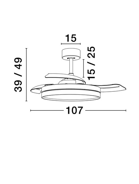 Nova Luce LED Deckenventilator Nevma 36W CCT warm-/neutral-/tageslichtweiss 3000/4000/6500K Weiß Metall Ø107cm 9952378